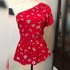 One Shoulder Puff Sleeve Top